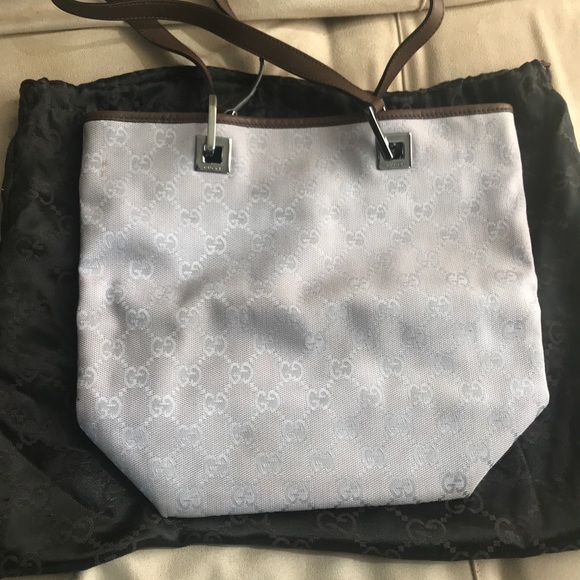 Purp/Brwn GG Jacquard small bucket tote for sale! - Picture 5 of 8